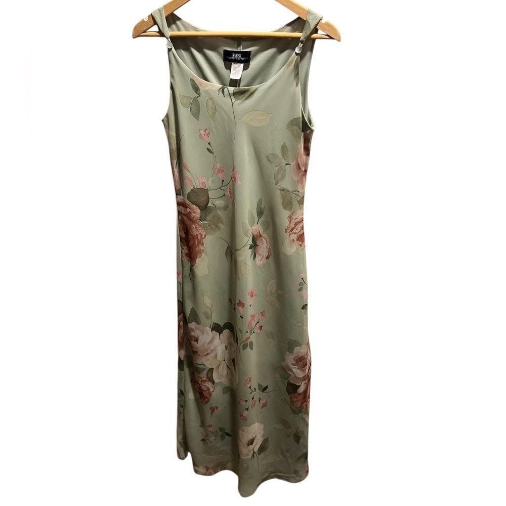 Floral Sleeveless Midi Dress in Green
